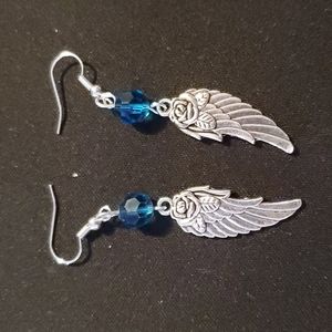Blue wing Earrings